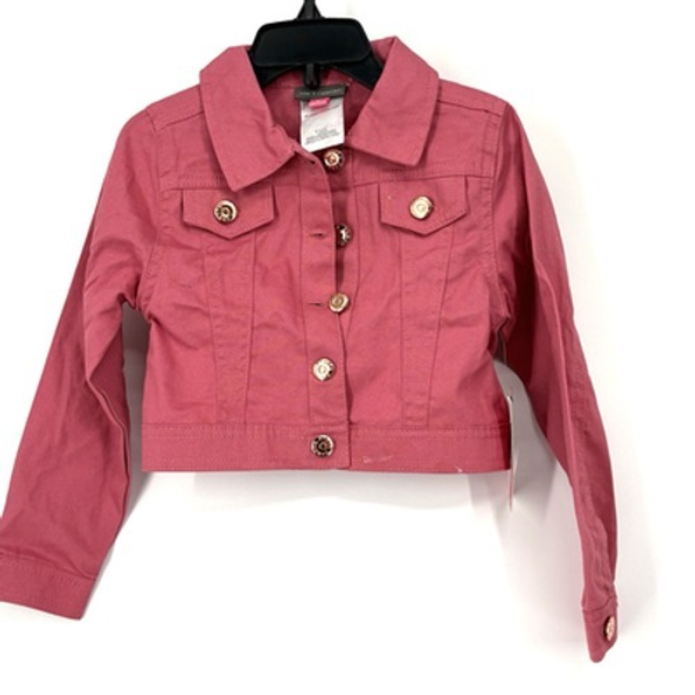 Vince Camuto Toddler Jacket Girls 4T Pink Stretch Denim Trucker
